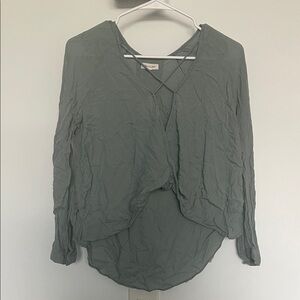 Silence + Noise Sage Green Blouse